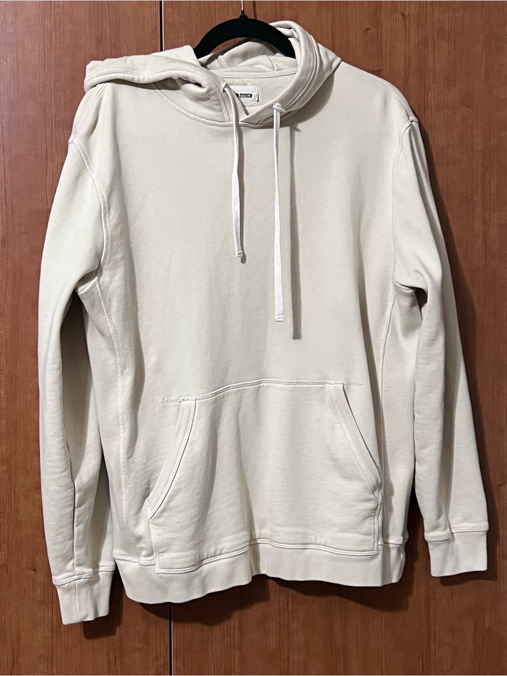 Taylor Stitch Hoodie Mens Sweatshirt 100% Organic Cotton Natural Cream Sz 40 Med